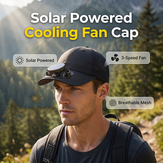 Șapcă de baseball respirabilă pentru exterior, cu ventilator cu 3 viteze alimentat de energie solară