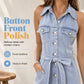 Rochie din denim care subliniază talia