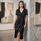 💖👗Rochie Wrap Asimetrică cu Decolteu în V, Mânecă Scurtă pentru Femei – Elegantă, Confortabilă și Perfectă pentru Orice Ocazie✨