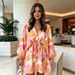 🌻 Rochie Damă de Vară cu Decolteu V, Mâneci Fluture & Snur la Talie