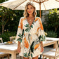 🌻 Rochie Damă de Vară cu Decolteu V, Mâneci Fluture & Snur la Talie