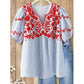 Bluză vaporoasă brodată💐👚