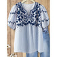Bluză vaporoasă brodată💐👚