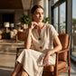 🌿 Rochie midi de vară cu decolteu în V și nasturi decorativi
