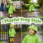 🐸 Poncho de ploaie pentru copii în formă de broască ☔ – Impermeabil, ușor și ușor de pus în rucsac