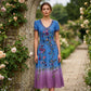 🔥Noutăți și Oferte Speciale - Rochie Maxi Florală cu Decolteu în V, Vintage pentru Femei