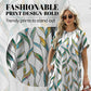 💃 Rochie cu mânecă scurtă, croială lejeră, cu modele imprimate versatile