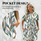 💃 Rochie cu mânecă scurtă, croială lejeră, cu modele imprimate versatile