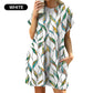 💃 Rochie cu mânecă scurtă, croială lejeră, cu modele imprimate versatile