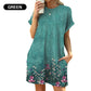 💃 Rochie cu mânecă scurtă, croială lejeră, cu modele imprimate versatile