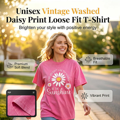 🌼 Vânzare 2026 — Peste 78.000 vândute!🔥Tricou Unisex Vintage cu Imprimeu Margareta, Croială Lejeră