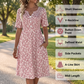 Rochie casual pentru femei cu decolteu în V, imprimeu și buzunare💐👗