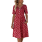 Rochie casual pentru femei cu decolteu în V, imprimeu și buzunare💐👗