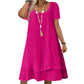 Rochie de damă, lejeră, cu croială largă și mânecă scurtă