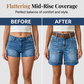 🩳Bermuda Denim Viral – Încredere care acoperă coapsele & Talie medie elastică ✨