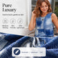 Rochie pentru femei, fără mâneci, cu imprimeu denim fals