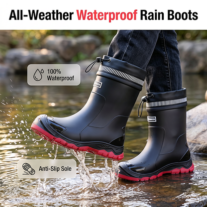 Cizme de ploaie impermeabile, până la jumătatea gambei, unisex🌧️👢