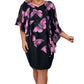 Rochie bodycon cu cape și imprimeu floral pentru femei