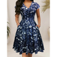 Rochie elegantă pentru femei, cu imprimeu și buzunare