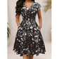 Rochie elegantă pentru femei, cu imprimeu și buzunare