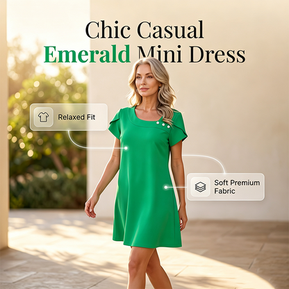 Rochie mini casuală pentru femei, cu mânecă scurtă, tip tricou