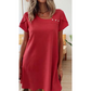 Rochie mini casuală pentru femei, cu mânecă scurtă, tip tricou