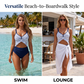 👙🌊 Costum de baie din două piese pentru femei, cu talie înaltă și volane