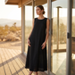 🌿Rochie casual pentru femei, fără mâneci, cu gât rotund, croială lejeră, aspect de in, maxi cu buzunare