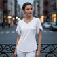 Bluză pentru femei, lejeră, cu croială largă, decolteu în V și mâneci evazate🌸Mâneci moi, decolteu în V flatant – Un suflu de farmec feminin ✨