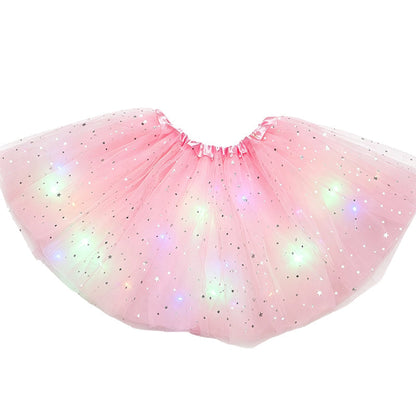 ✨Fustă Tutu cu Sechete Luminoase – Mărimi pentru Copii și Adulți, Trei Straturi de Tul și Talie Elastică 💃