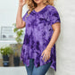 ✨ Bluză tie-dye cu decolteu V, croială neregulată lejeră, stil trendy de vară