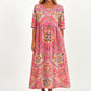 Rochie de damă lejeră, cu imprimeu, croială largă