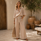 To-delt fritidssett med striper for kvinner