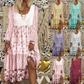 Rochia casual pentru femei cu maneci lungi, din patchwork