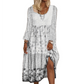 Rochia casual pentru femei cu maneci lungi, din patchwork
