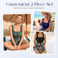 Set de costum de baie din două piese, pentru siluete pline, cu efect de modelare a abdomenului