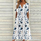 👗 Rochia de dama casual cu imprimeu floral si decolteu in V