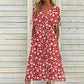 👗 Rochia de dama casual cu imprimeu floral si decolteu in V