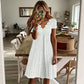 👗Alegerea Noastră - Rochie cu Decolteu în V și Broderie cu Margini Scallop – Ușoară și Romantică pentru Petreceri în Grădină sau Brunch 🌿