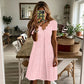 👗Alegerea Noastră - Rochie cu Decolteu în V și Broderie cu Margini Scallop – Ușoară și Romantică pentru Petreceri în Grădină sau Brunch 🌿