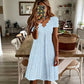 👗Alegerea Noastră - Rochie cu Decolteu în V și Broderie cu Margini Scallop – Ușoară și Romantică pentru Petreceri în Grădină sau Brunch 🌿