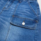 Stil Sezonier 🌸 Șorturi din denim casual, elastice, pentru femei