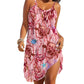 Rochie de plajă fără bretele, stil ocean, cu imprimeu de vară