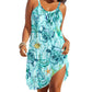 Rochie de plajă fără bretele, stil ocean, cu imprimeu de vară