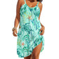 Rochie de plajă fără bretele, stil ocean, cu imprimeu de vară