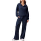 ✨🛍️Nou în Stoc - Set cu Bluză cu Nasturi în Față și Pantaloni Evazați – Linii Curate și Confort Aerisit pentru Serviciu sau Weekend 🍃