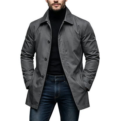 Vanntett trenchcoat i middels lengde for menn