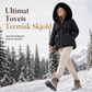 Dame vattert parkas med imitert pels for vinter