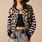 Kvinner leopardmønstret cardigan