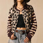 Kvinner leopardmønstret cardigan